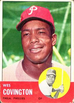 1963 Topps Baseball Cards      529     Wes Covington